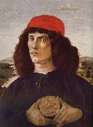 Sandro Botticelli Medici portrait of the man card oil painting artist